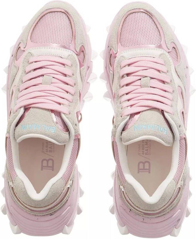 Balmain B-East trainer in leather suede and mesh Pink Dames - Foto 2