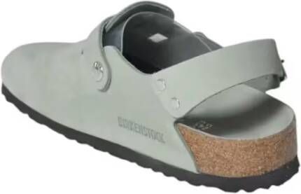 Birkenstock Sandalen Mint Green Nubuck Leather Tokio Mules in groen