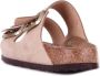 Birkenstock Verstelbare Logo Sandalen Rubberen Zool Beige Dames - Thumbnail 5