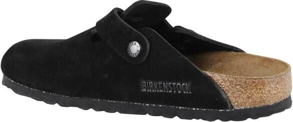 Birkenstock Slippers & Mules Boston Sfb Cork-Footbed Suede Clogs in zwart