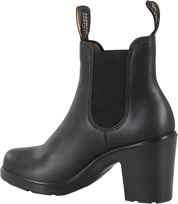 Blundstone Boots Black Water-Repellent Leather Ankle Boots With Log in zwart