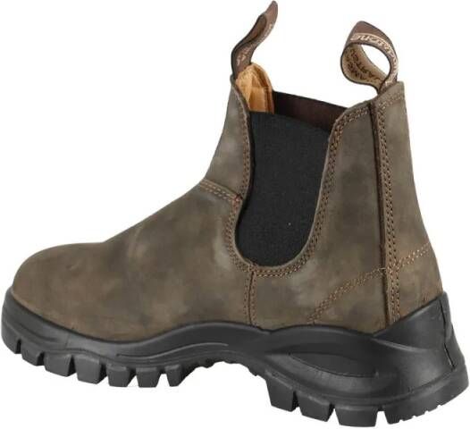 Blundstone Boots High Rubber Sole Brown Leather Boot in bruin