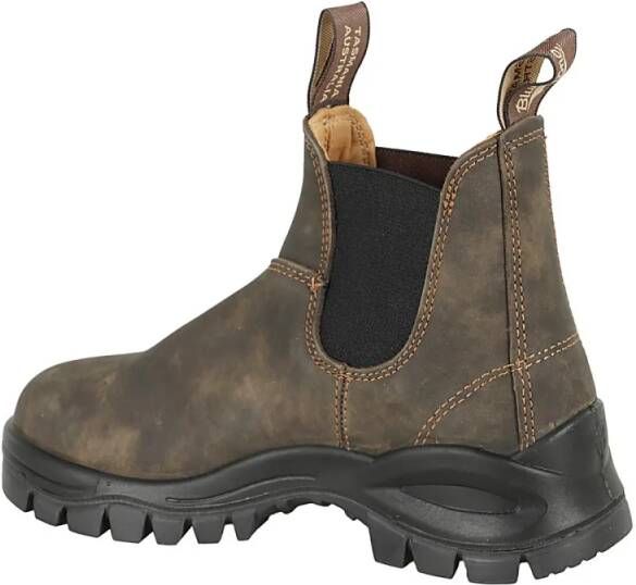 Blundstone Boots Washed Brown Lug Boot With Elastic Side Inserts in bruin