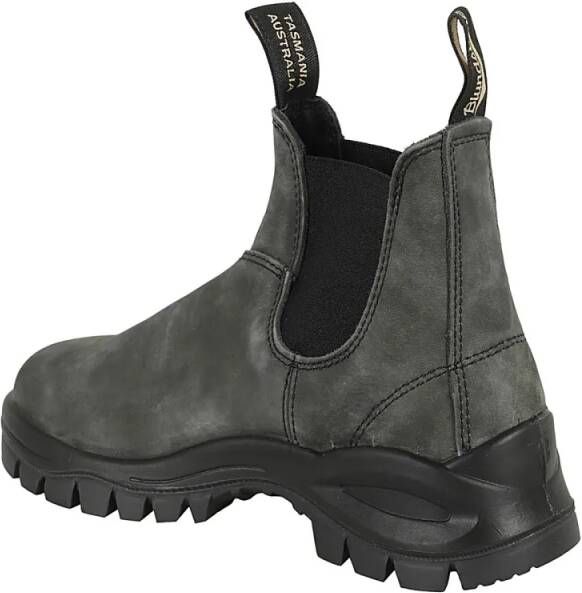 Blundstone Boots Washed Grey Lug Boots With Elastic Side Inserts in grijs