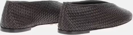 Bottega Veneta Ballerina Flats In Braided Leather in zwart