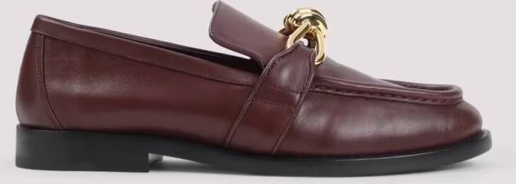 Bottega Veneta Burgundy Leather Loafers in bruin