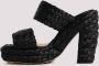 Bottega Veneta Sandalen Black Raffia Sandals in zwart - Thumbnail 1