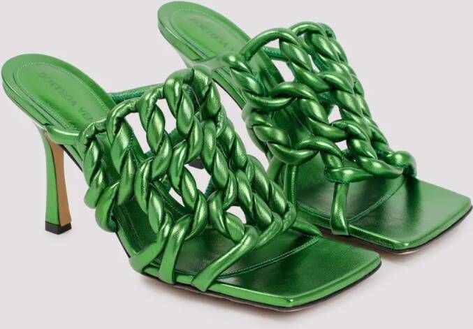 Bottega Veneta Sandalen Green Stretch Mules in groen