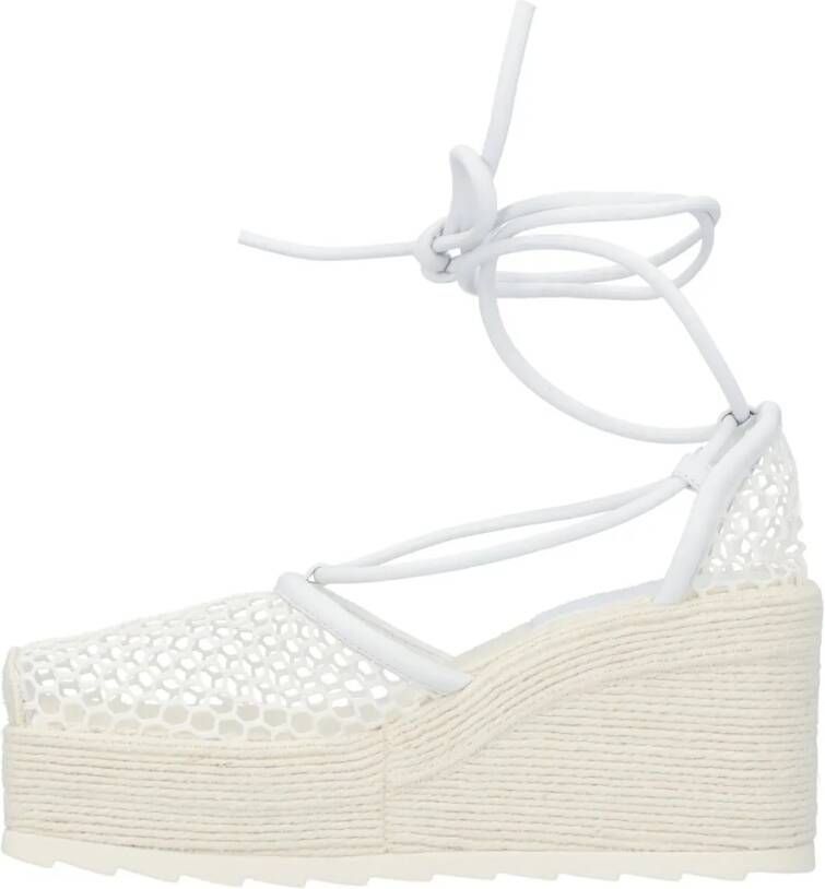 Bottega Veneta Sandalen Stretch Espadrille Wedges in wit