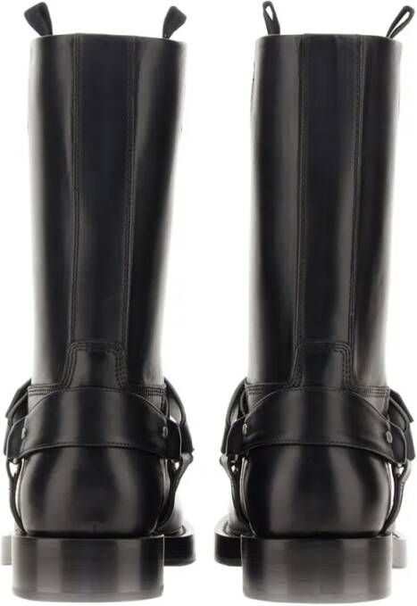Burberry Boots Knee-High Saddle Boots With Buckle Detail in zwart