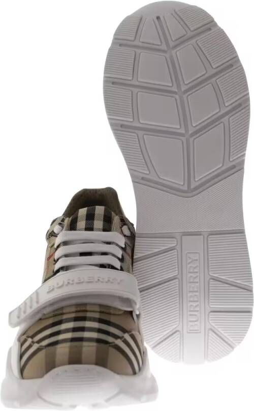 Burberry Low-Top Sneakers Check Pattern Sneakers With White Sole in beige