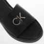 Calvin Klein Platform Slide leren slippers zwart - Thumbnail 4