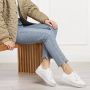 Calvin Klein Jeans Witte Casual Leren Sneakers oor rouwen White Dames - Thumbnail 2