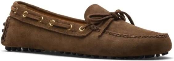 Car Shoe Barley Brown Suede Loafer With Bow Detail in bruin