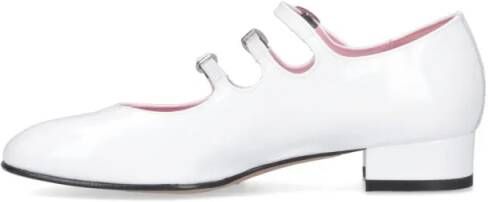 Carel Paris Hoge hakken Mary Jane Pumps "Ariana" In White Patent Leather in wit