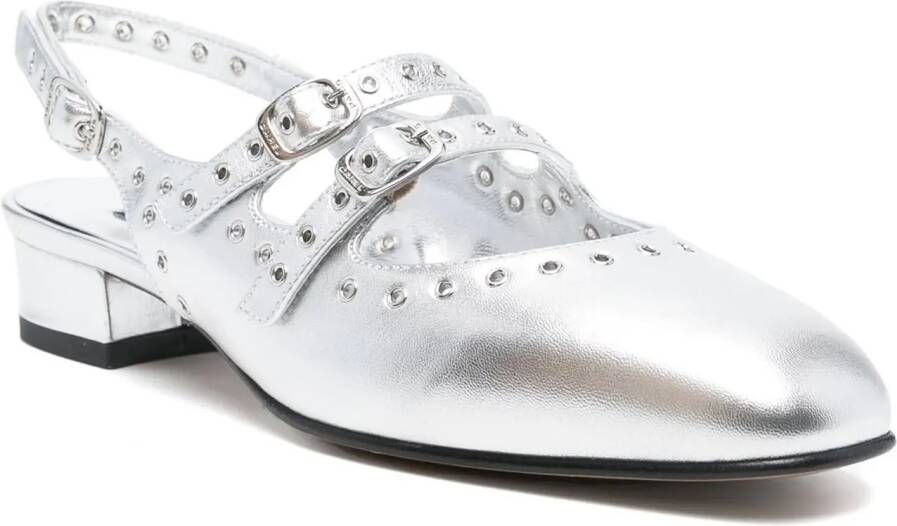 Carel Paris Hoge hakken Silver Low-Heeled Mary Jane 05 Shoes in zilver