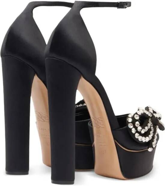 Casadei Sandalen Julia Satin Platform 140 in zwart