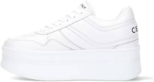 Celine Low-Top Sneakers Platform Sneakers With Perforated Upper And Logo D in wit