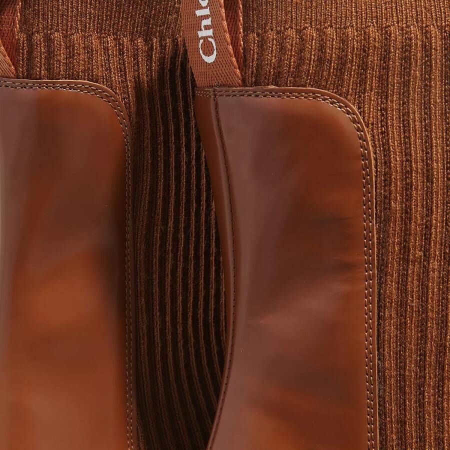 Chloé Boots & laarzen Noua Shiny Leather Ankle Boots in bruin
