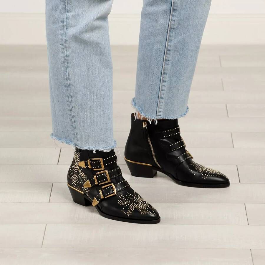 Chloé Boots & laarzen Susanna Leather Studs Boots in zwart