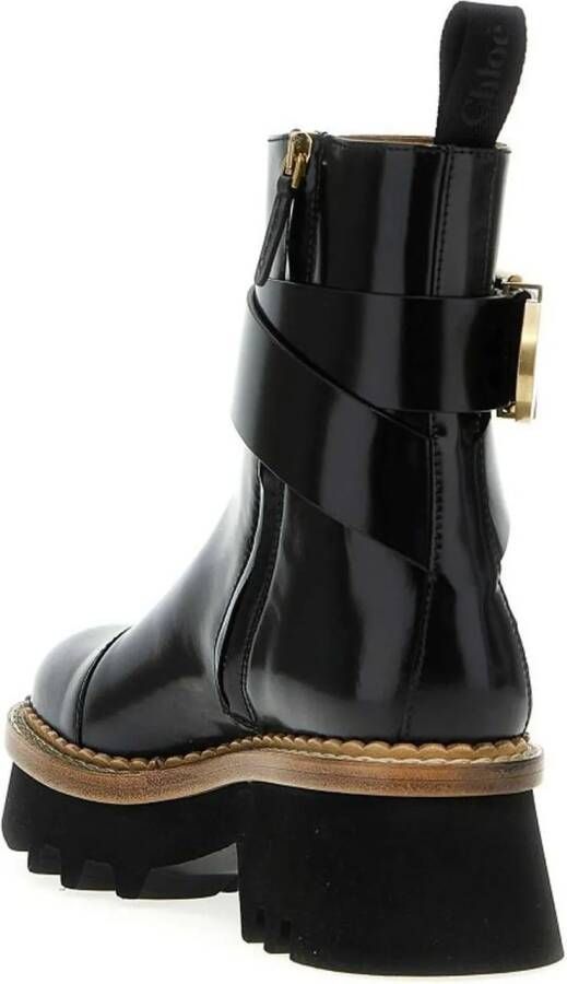 Chloé Boots Owena Leather Boots in zwart
