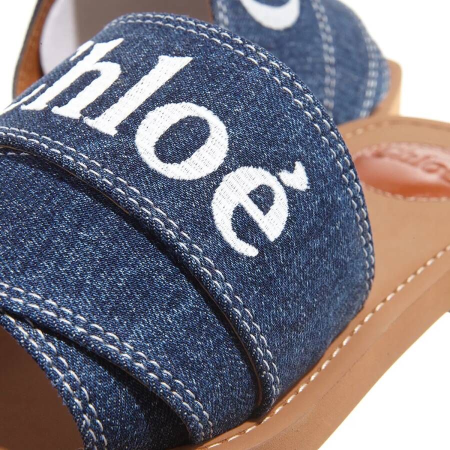 Chloé Sandalen Woody Flat Mules in blauw