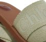 Chloé Woody slipper van linnen met logo - Thumbnail 3