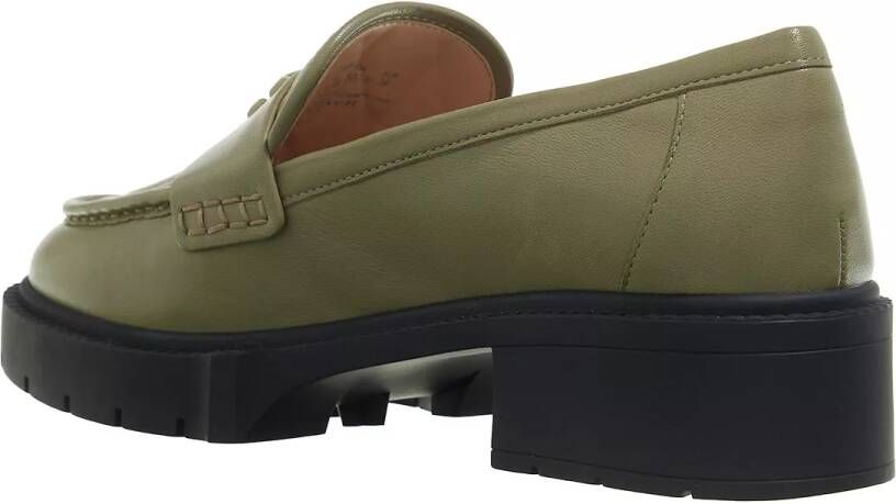 Coach Loafers & ballerina schoenen Leah Quilted Leather Loafer in groen