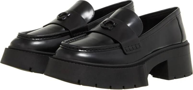 Coach Loafers Leah Platform Leather in zwart