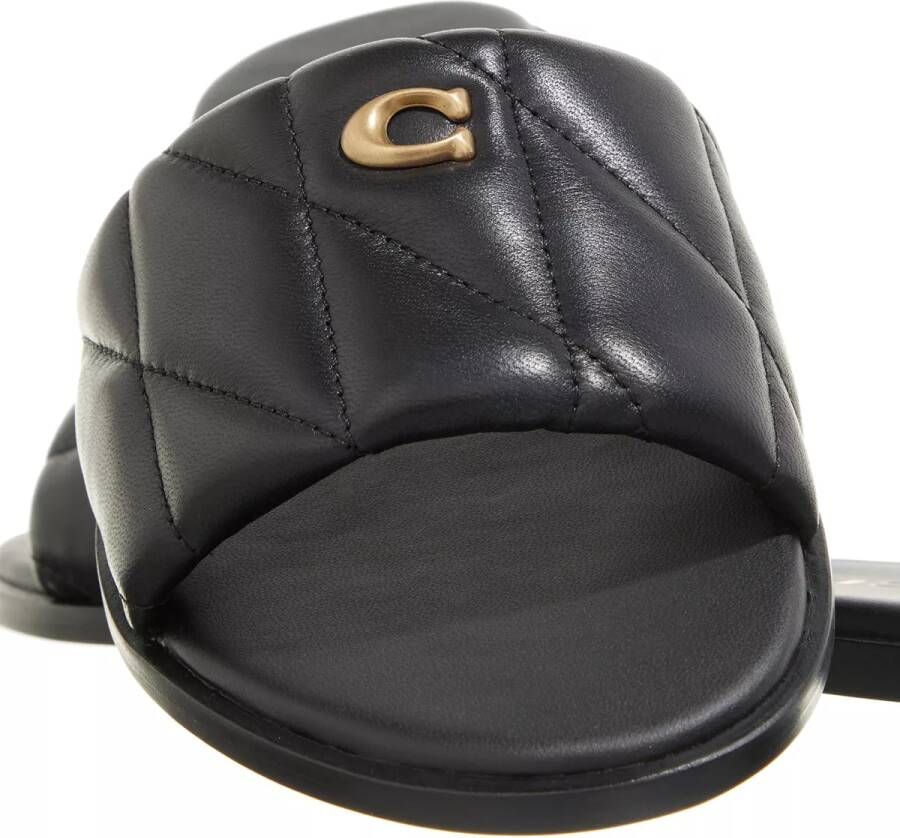 Coach Slippers Holly Quilted Slide Leather in zwart