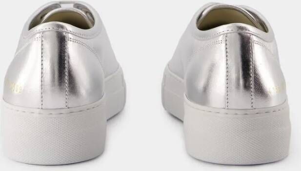 Common Projects Low-Top Sneakers Tournament Super Shiny Sneakers Leather Silver in zilver