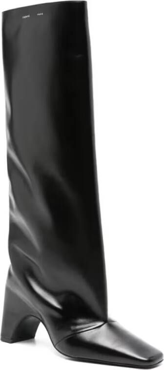 Coperni Boots Knee-High Black Boots With Sculptural Heel in zwart