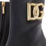 Dolce & Gabbana Zwarte Leren Laarzen met DG Logo Uitgesneden Black Dames - Thumbnail 2