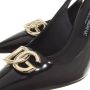 Dolce & Gabbana Glanzend Leren Slingback Pumps met Gouden Metalen DG Monogram Black Dames - Thumbnail 2