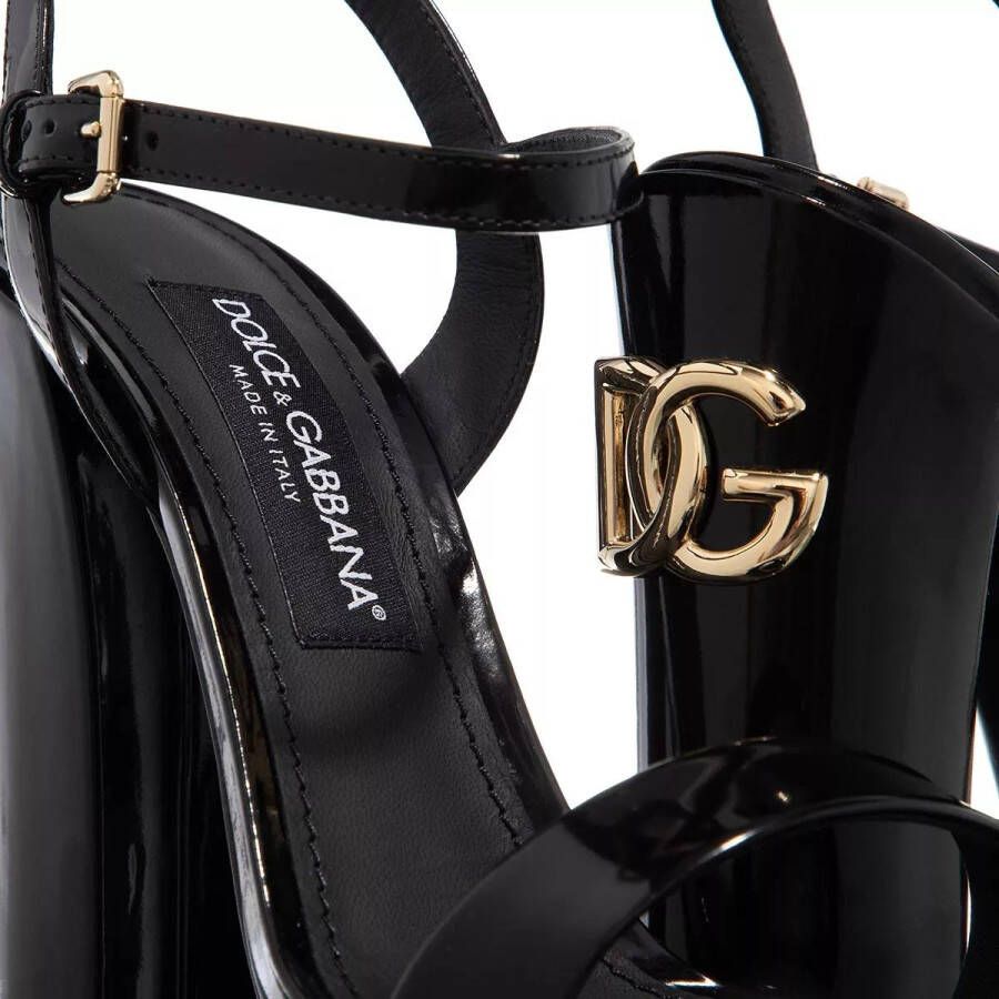 Dolce&Gabbana Pumps & high heels Polished Calfskin Platform Sandals in zwart