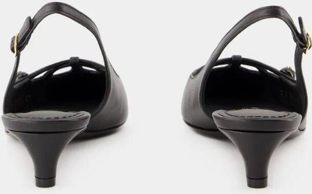 Dolce&Gabbana Hoge hakken Slingbacks Leather Black in zwart
