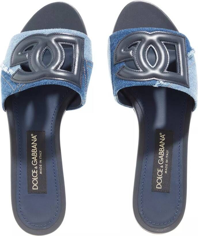 Dolce&Gabbana Sandalen DG Logo Patchwork Denim Slides in blauw