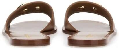 Dolce&Gabbana Sandalen Leather Slide Sandals in bruin