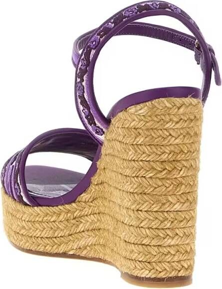 Dolce&Gabbana Sandalen 'Maiolica' Wedges in paars