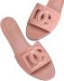 Dolce&Gabbana Sandalen Pastel Pink Leather Slipper With Embossed Logo in roze - Thumbnail 2