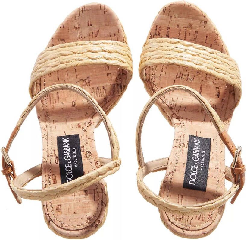 Dolce&Gabbana Sandalen Woven Raffia Platform Sandals in beige