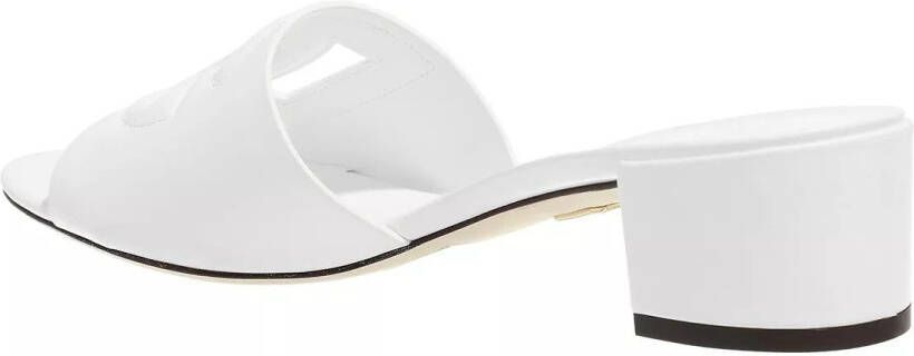 Dolce&Gabbana Slippers DG Logo Cut-Out Mules Calfskin in wit