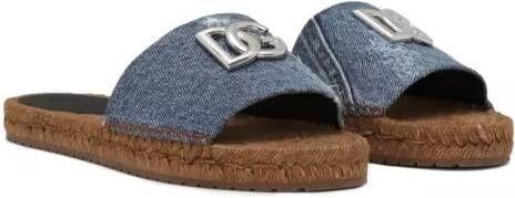 Dolce&Gabbana Slippers & Mules Dames Flower Power Blauw in blauw
