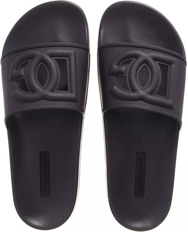 Dolce&Gabbana Slippers Rubber Bathing Slipper With DG Logo in zwart