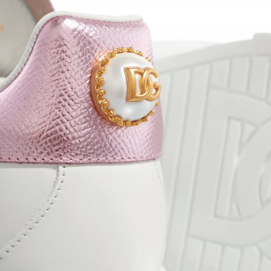 Dolce & Gabbana Witte leren sneakers met gouden en witte logo-applicaties White Dames - Foto 2