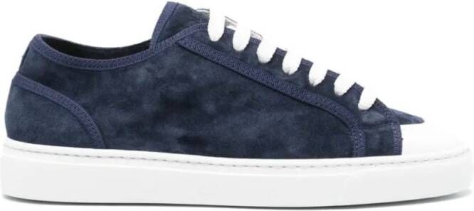 Doucal's Low-Top Sneakers Suede Lace-Up Sneakers in blauw