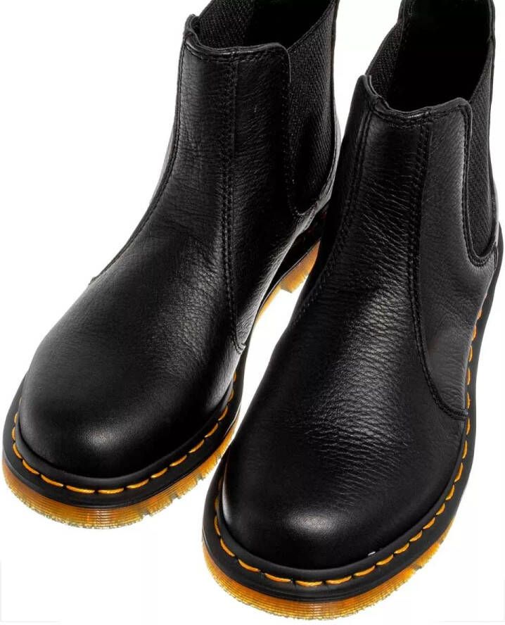 Dr martens 2976 Black Virginia Zwart Leer Chelsea boots Dames - Foto 3