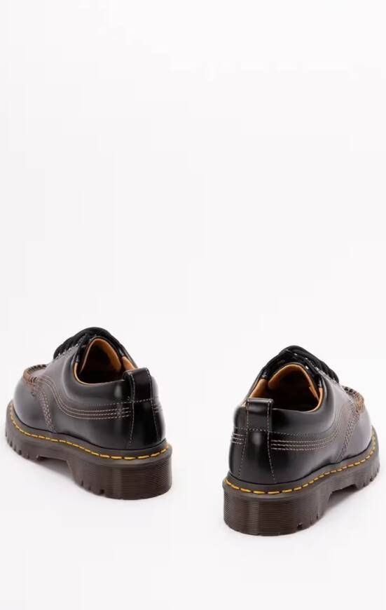Dr. Martens Low-Top Sneakers `Lowell` Leather `Moc Toe` Shoes in zwart