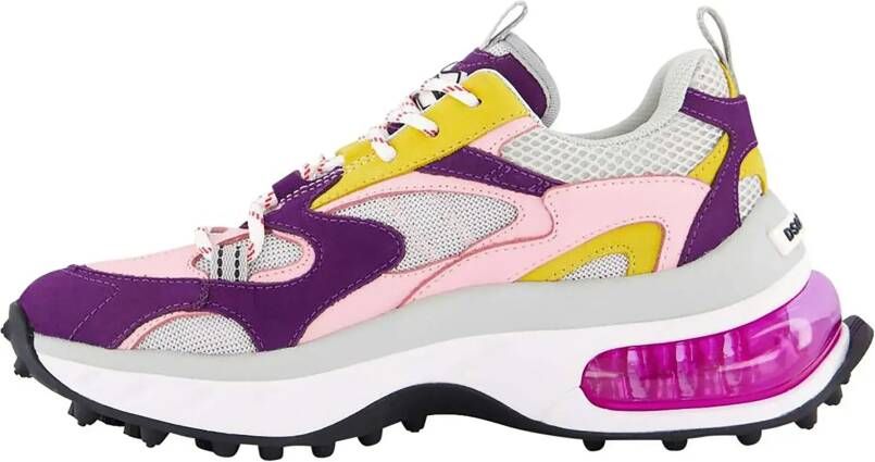 Dsquared2 Low-Top Sneakers Dames Bubble Sneaker Paars Multi in geel