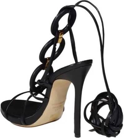 Dsquared2 Sandalen Black Leather Rings Sandals in zwart